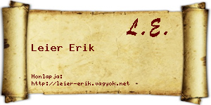 Leier Erik névjegykártya
